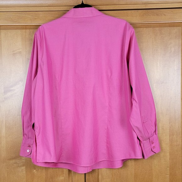 Talbots Wrinkle Resistant Long-Sleeve Pink Cotton Blouse - 24P - Picture 2 of 8